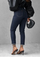 Nohavice džínosové z paskiem Let’s Not Talk tmavomodré