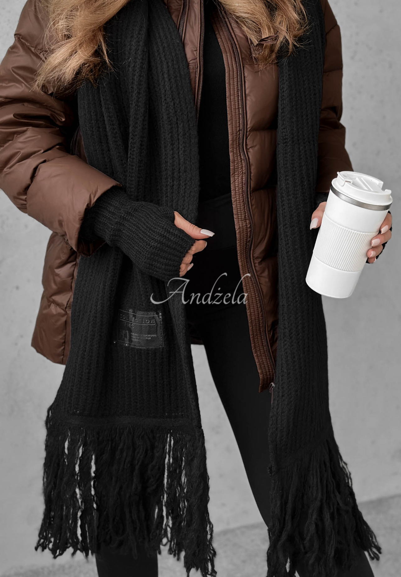 Súprava čiapka, šál, rukavice 3v1 December čierne