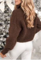 Sveter z golfem Fireplace Stories čokoládový