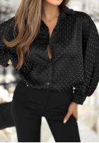 Košeľa z kryształkami Crystal Brilliance čierna