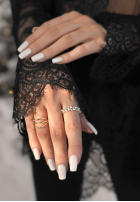 Prstienok z cyrkoniami i perłami Blinked zlatý