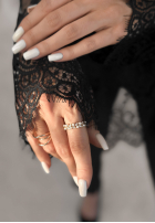 Prstienok z cyrkoniami i perłami Blinked zlatý