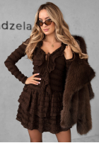 Šaty mini z falbankami Still Miss You čokoládová