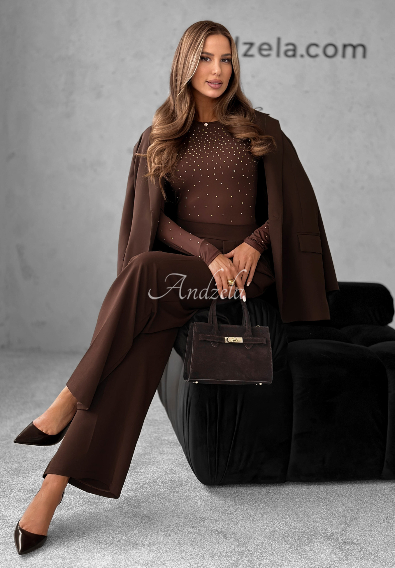 Body s kryštálmi Crystal Dawn čokoládové