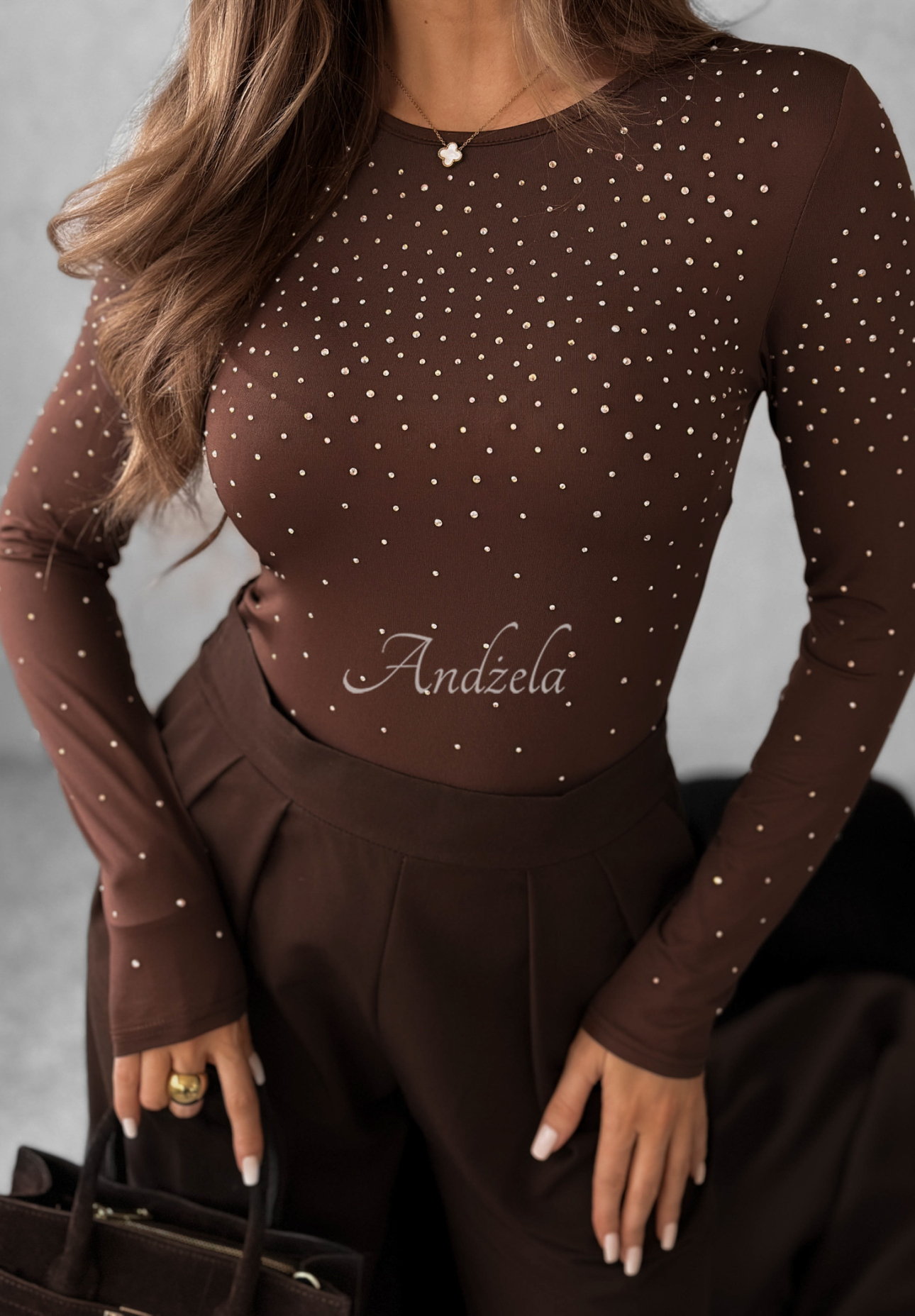 Body s kryštálmi Crystal Dawn čokoládové