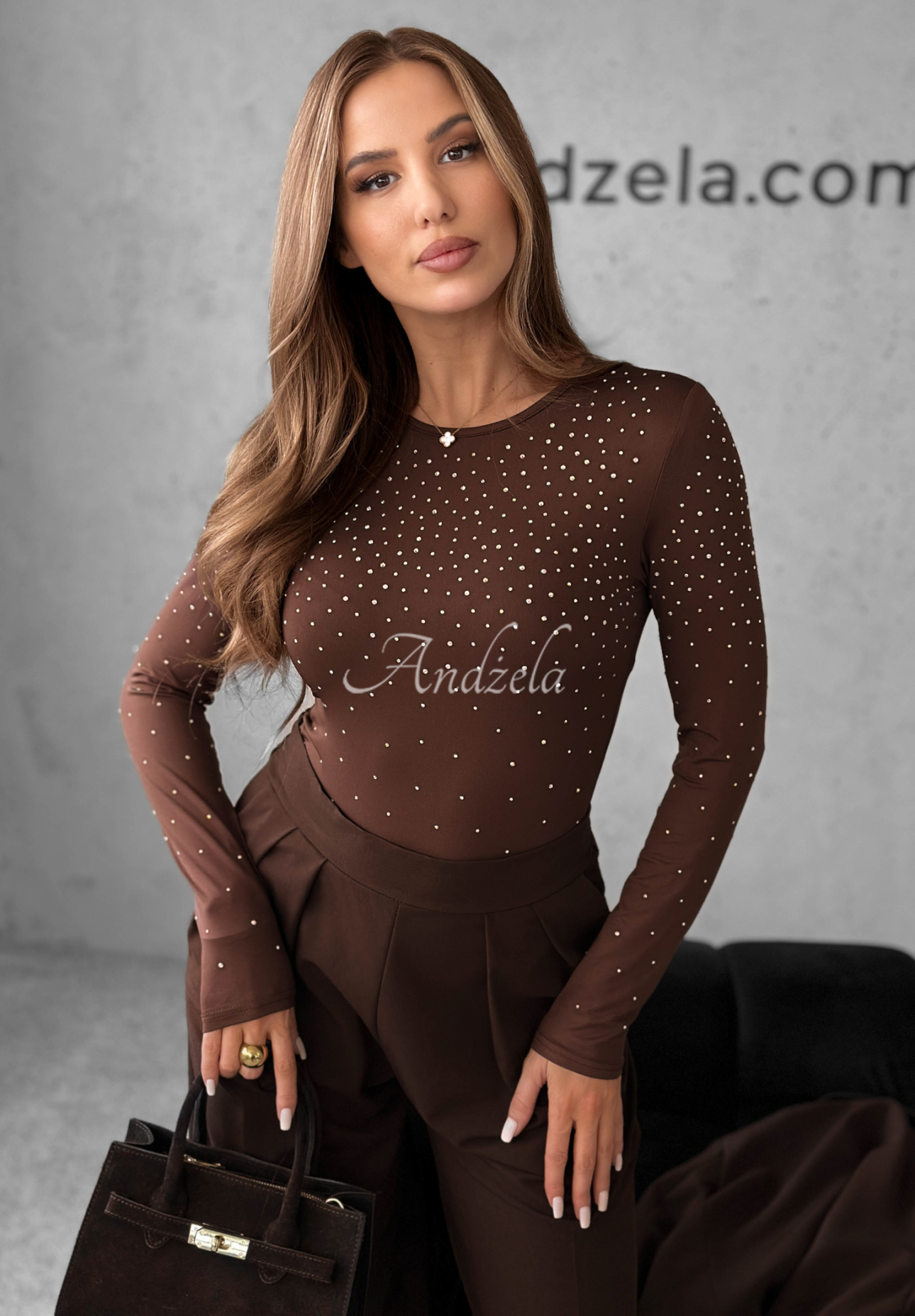 Body s kryštálmi Crystal Dawn čokoládové