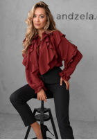 Košeľa z falbankami Majestic Dreams bordová