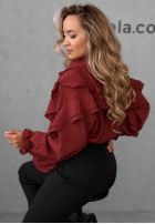 Košeľa z falbankami Majestic Dreams bordová