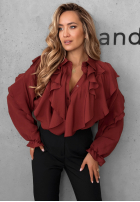 Košeľa z falbankami Majestic Dreams bordová