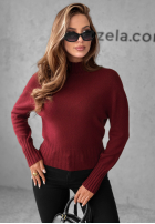 Krótki Sveter Single Snowflake bordová