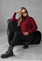 Krótki Sveter Single Snowflake bordová