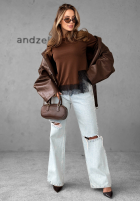 Tričko z koronką Daily Lace čokoládový