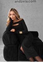 Kopertowa Šaty z wycięciem Morelli čierna