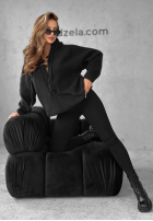 Sveter oversize ze sznurowaniem i kapturem Laossi čierne