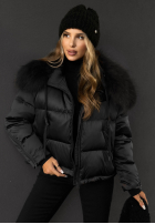 Puchowa Bunda z futerkiem In Your Dreams čierna