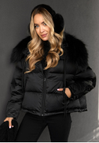 Puchowa Bunda z futerkiem In Your Dreams čierna