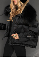 Puchowa Bunda z futerkiem In Your Dreams čierna