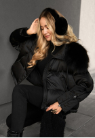 Puchowa Bunda z futerkiem In Your Dreams čierna