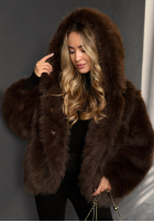 Krátka Bunda futerko Rainy Mood čokoládové