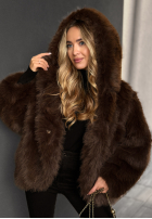 Krátka Bunda futerko Rainy Mood čokoládové