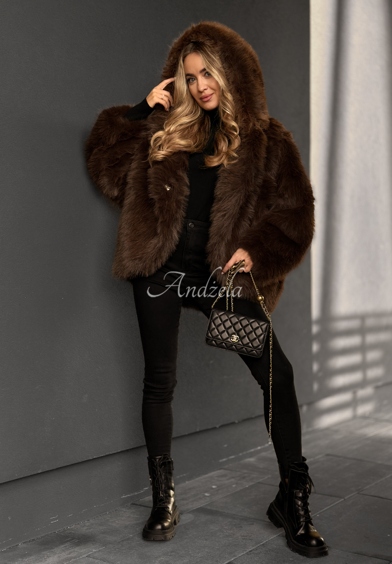 Krátka bunda kožúšok Rainy Mood čokoládové