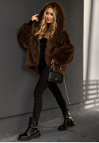 Krátka Bunda futerko Rainy Mood čokoládové