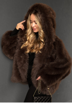 Krátka Bunda futerko Rainy Mood čokoládové