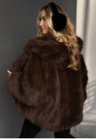 Krátka Bunda futerko Rainy Mood čokoládové