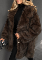 Kabát futerko z kołnierzem Chestnut Hill čokoládový