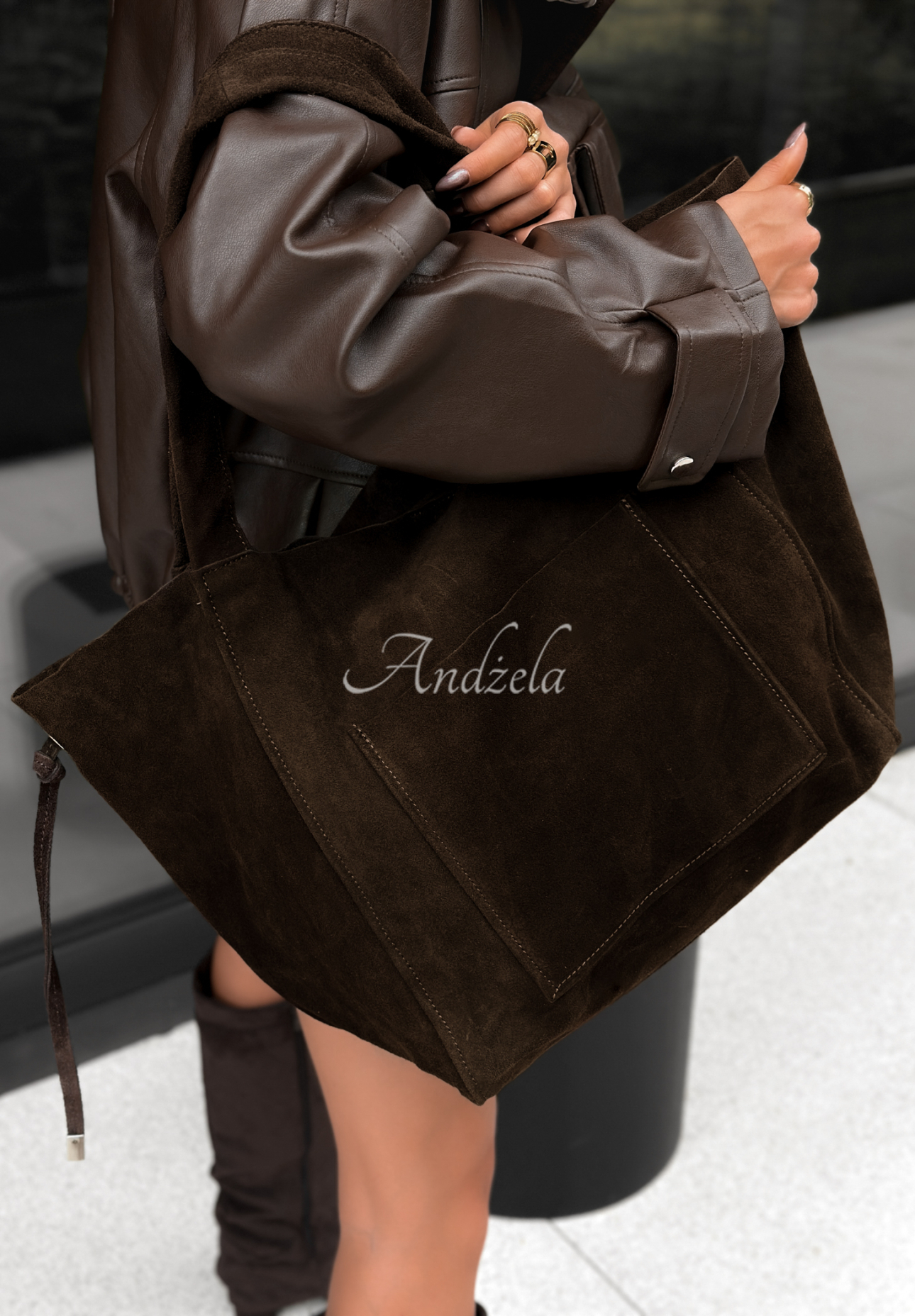 Semišová kabelka Inspire to Aspire čokoládová