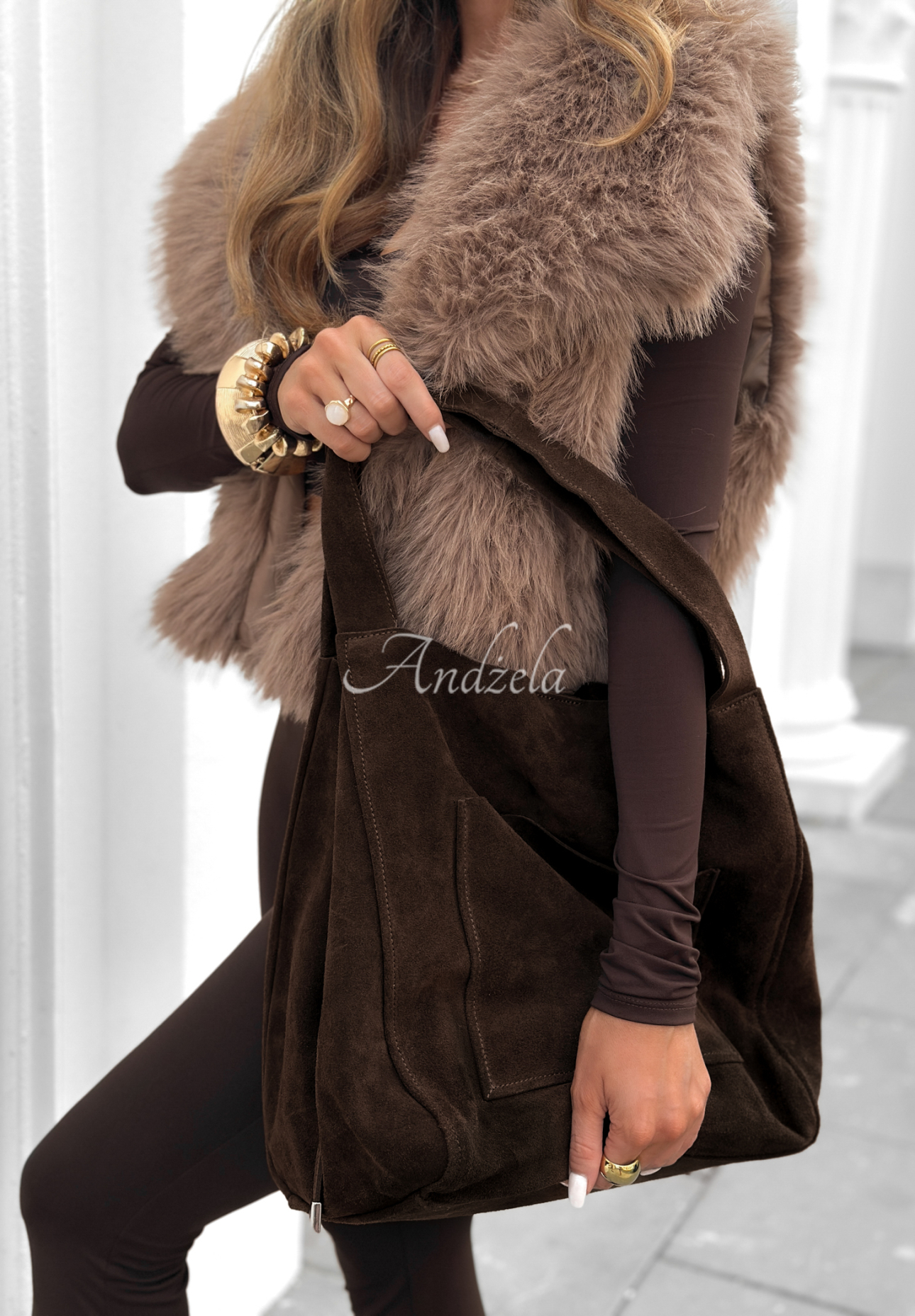 Semišová kabelka Inspire to Aspire čokoládová