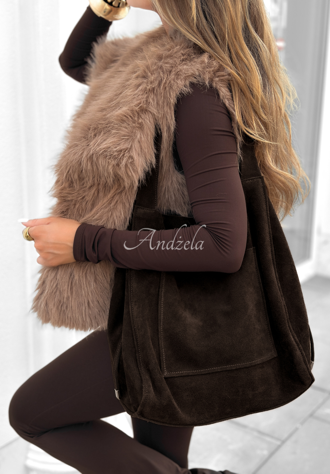 Semišová kabelka Inspire to Aspire čokoládová