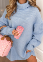 Dzianinowa Šaty z golfem New In Town blankytná