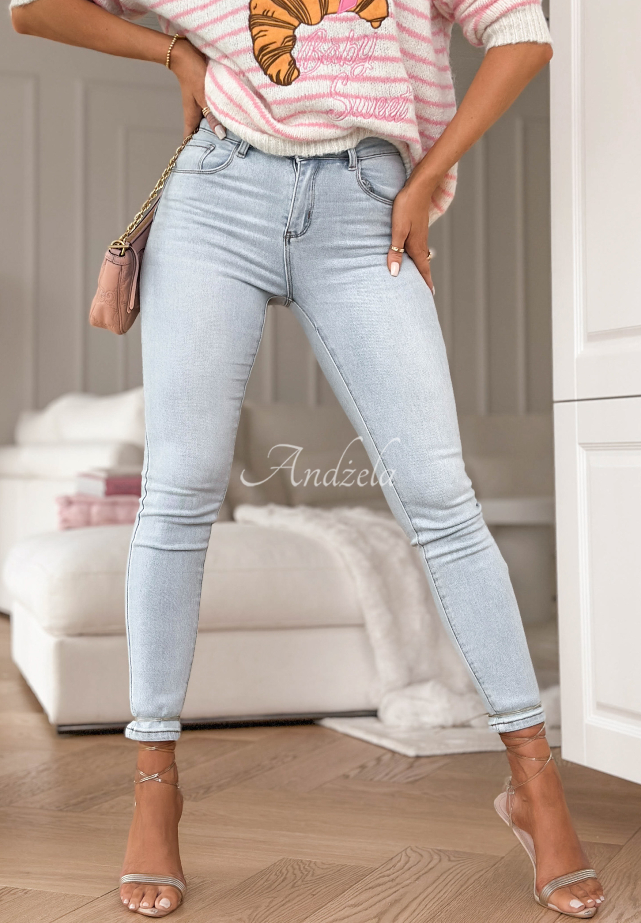 Džínsy skinny Stay For Me svetlomodré