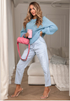 Moherowy Sveter Warm Hug blankytný