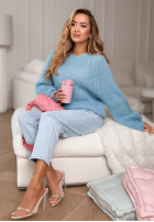 Moherowy Sveter Warm Hug blankytný