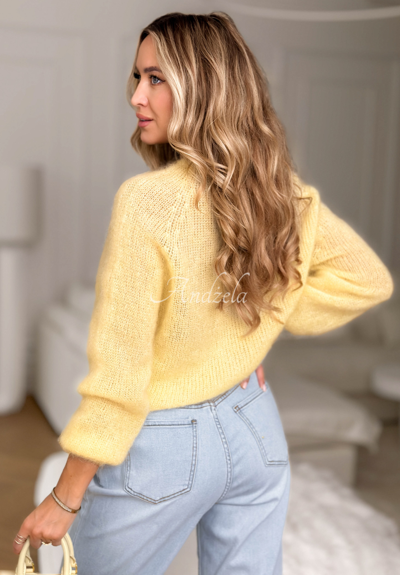 Mohérový sveter Warm Hug žltá