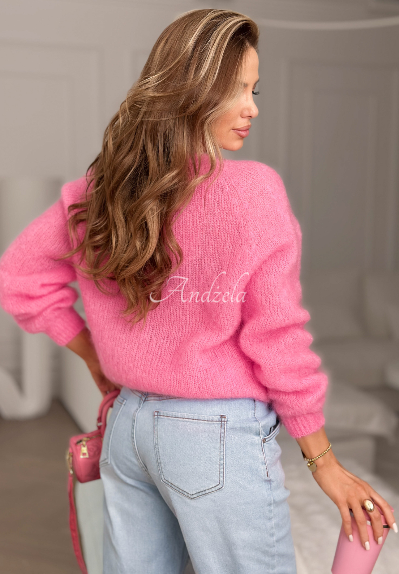 Mohérový sveter Warm Hug ružový