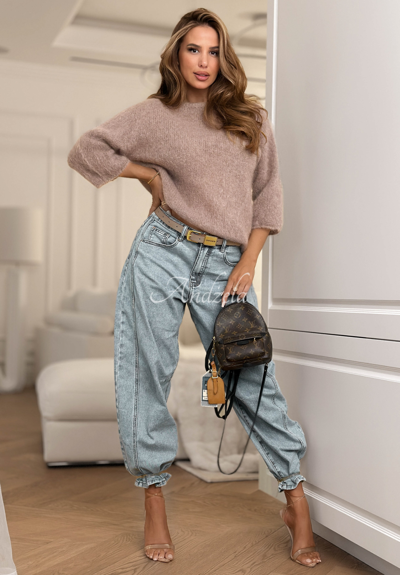 Mohérový sveter Give Me Space Mokka