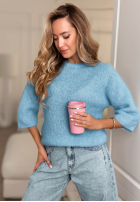 Moherowy Sveter Give Me Space modrý