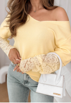 Ľahký Sveter z koronką Sun Springs žltá