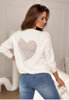 Ľahký Sveter z ażurowym sercem From The Heart ecru