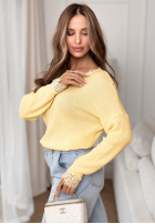 Ľahký Sveter z koronką Till April žltá