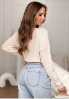 Ľahký Sveter z koronką Till April béžový