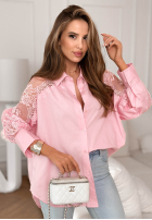 Košeľa z koronką Touch of Lace ružová