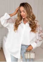 Košeľa z koronką Touch of Lace Biela
