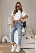 Nohavice džínosové z przetarciami Lost In Thought modré