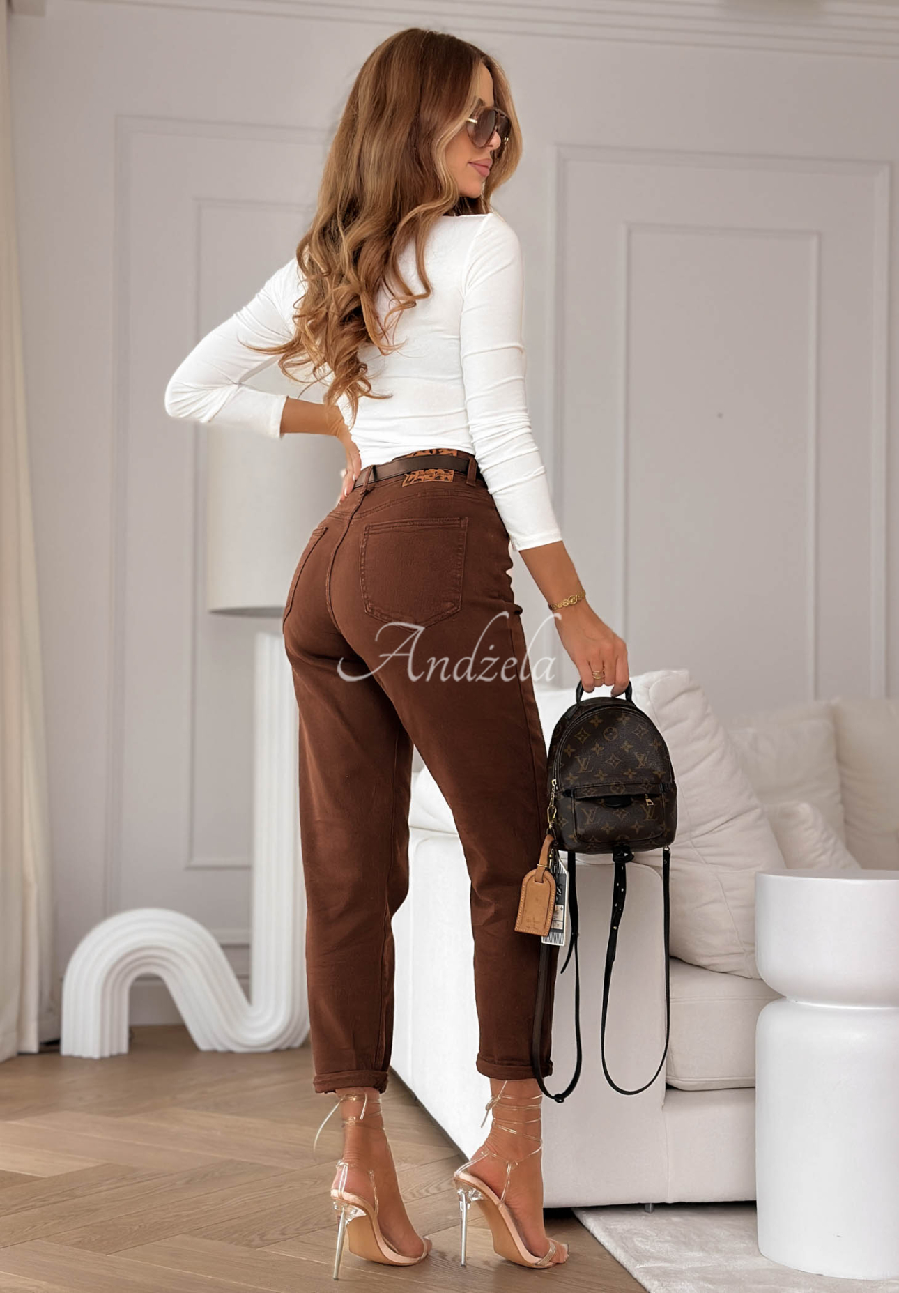 Džínsy baggy fit Follow My Steps čokoládové