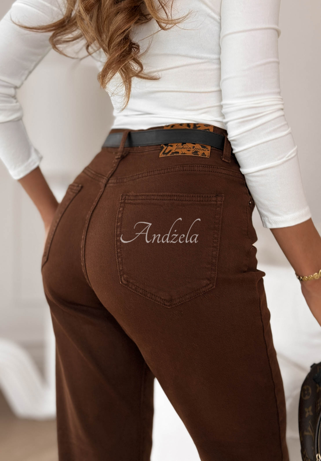 Džínsy baggy fit Follow My Steps čokoládové