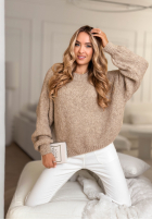 Sveter z bufiastymi rękawami Maybe Never béžový